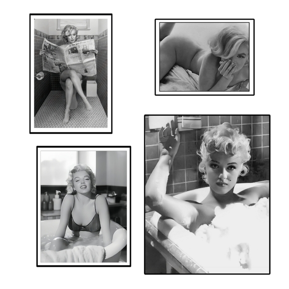Marilyn Monroe Rare Vintage Bathroom Funny Art Print Framed 11x14 - Picture 8 of 11